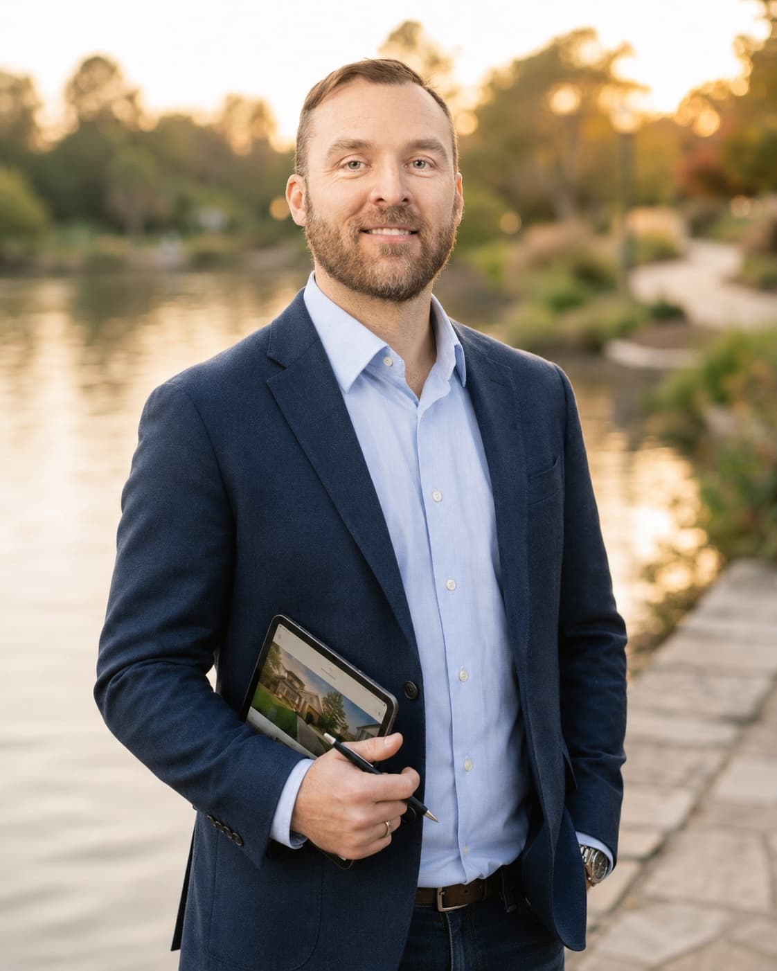 Bryce Caldwell, RE/MAX Results, on location by Lake Minnetonka